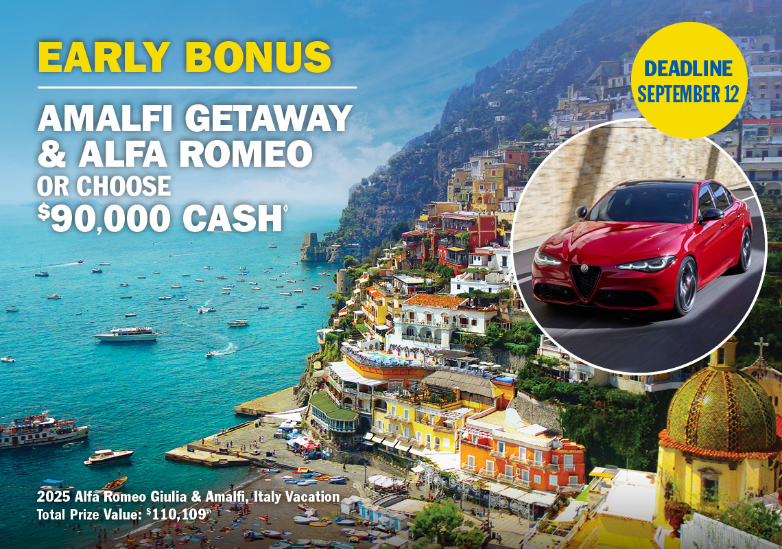 Early Bird Prize - Mercedes-Benz G 550 or choose $220,000 cash.